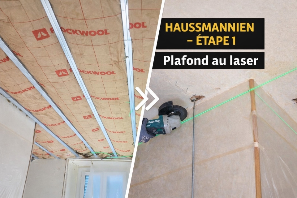 Pose placo plafond renovation appartement haussmannien La Rochelle